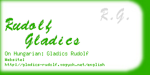 rudolf gladics business card